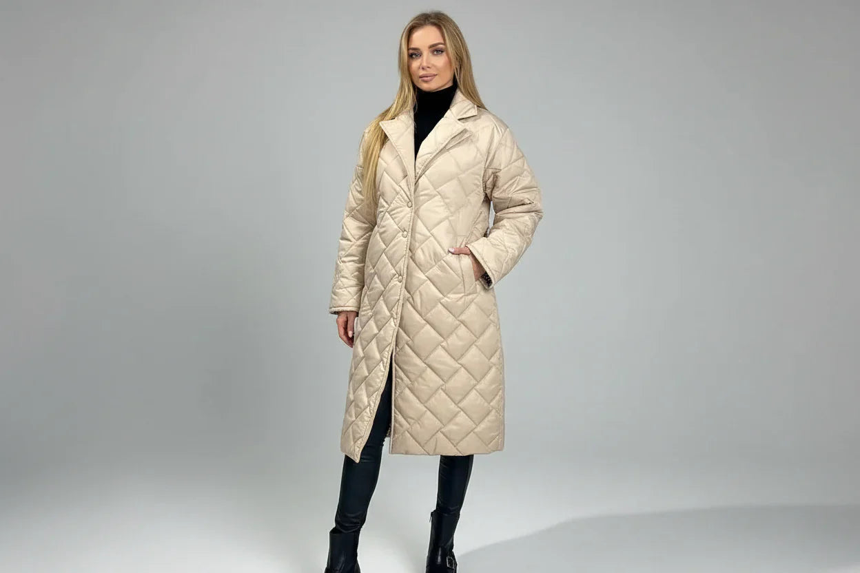 Roxana | Palton matlasat premium cu căptușeală cu print leopard