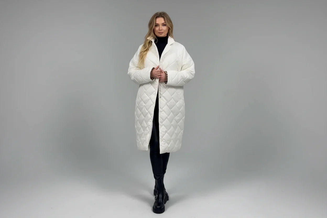 Roxana | Palton matlasat premium cu căptușeală cu print leopard