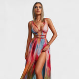 Karina | Watercolor print dress, for vacation evenings