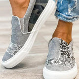 Quinny | Pantofi casual din pânză cu print leopard