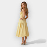 Gabriela | Rochie midi cu corset, siluetă feminină și structurată