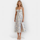 Gabriela | Rochie midi cu corset, siluetă feminină și structurată