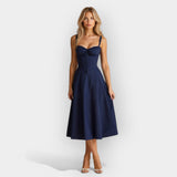 Gabriela | Rochie midi cu corset, siluetă feminină și structurată