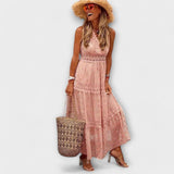 Lola | Rochie maxi, cu dantelă, stil boho