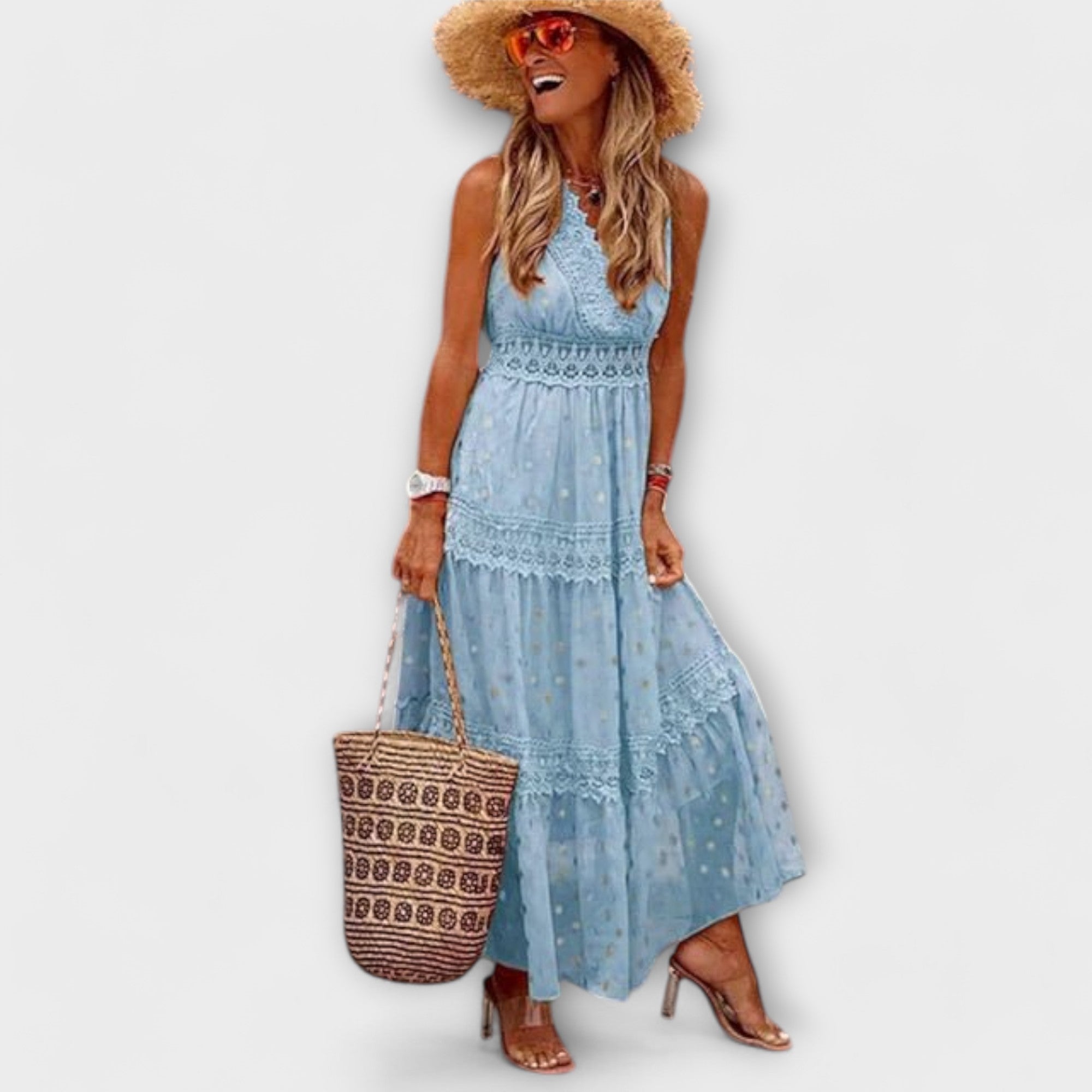 Lola | Rochie maxi, cu dantelă, stil boho