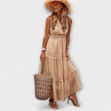Lola | Rochie maxi, cu dantelă, stil boho