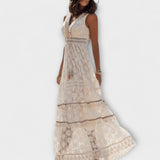 Érica | Boho maxi dress with lace and A-line silhouette