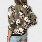 Andreia | Bomber jacket elegant cu model floral Andreia
