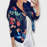 Andreia | Bomber jacket elegant cu model floral Andreia