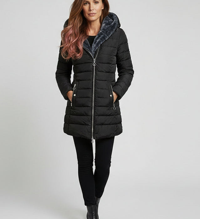 Elvira | Palton oversized, cu glugă
